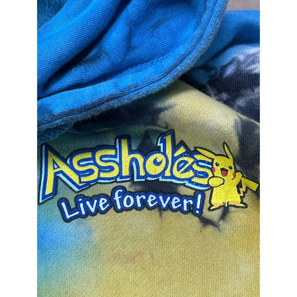 Pikachu Assholes*s Live Forever Pullover Hoodie Men's Size XXL  Linda Finegold - Picture 2 of 9